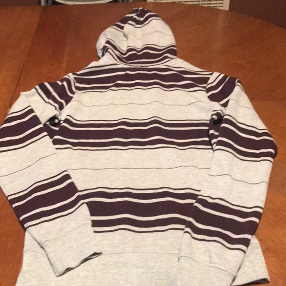 Zine Zip Up Hoodie “Whatever” Patch Gray Burgundy - Picture 11 of 12